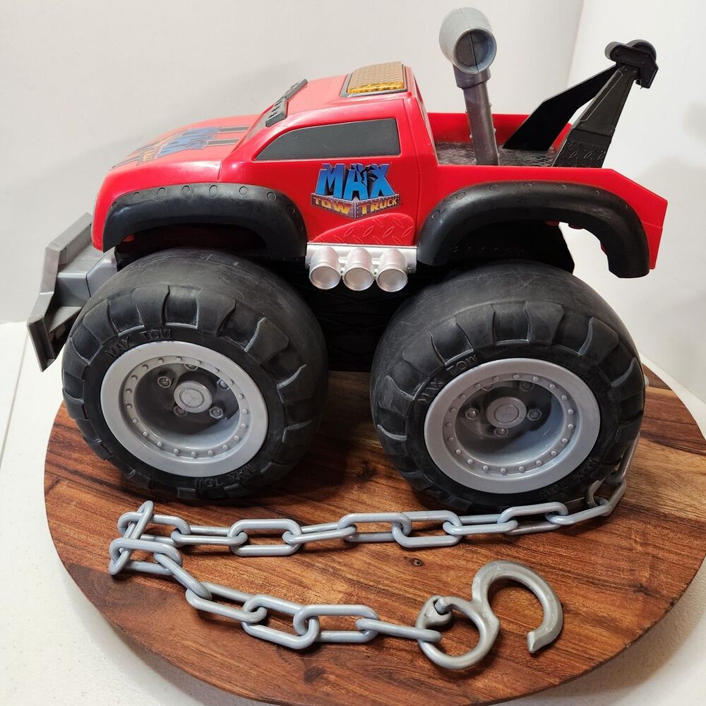 Max Tow Truck Toy with Chain – Pulling Power Truck – Kids Vehicle Toy